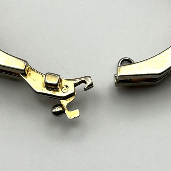 Vintage Geometric Link Bracelet Gold Tone Modernist Retro 7.5in - Picture 2 of 14